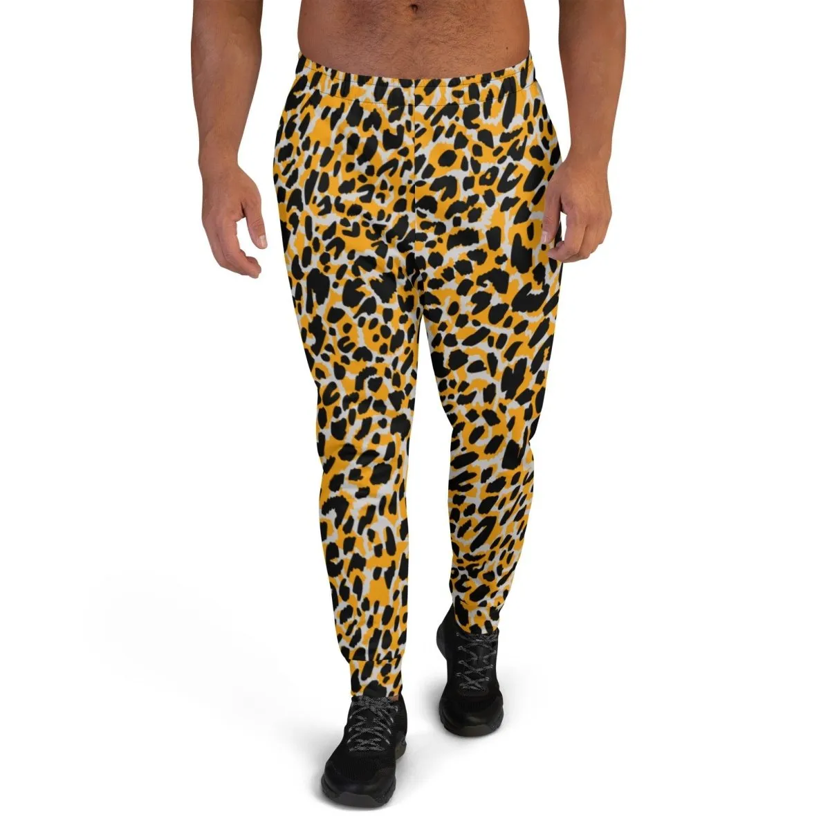 Orange Animal Print Men's Street Joggers