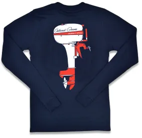 Outboard: Long Sleeve T-Shirt - Navy/Red