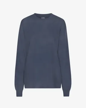 Oversized Organic LS T-shirt - Neptune Blue