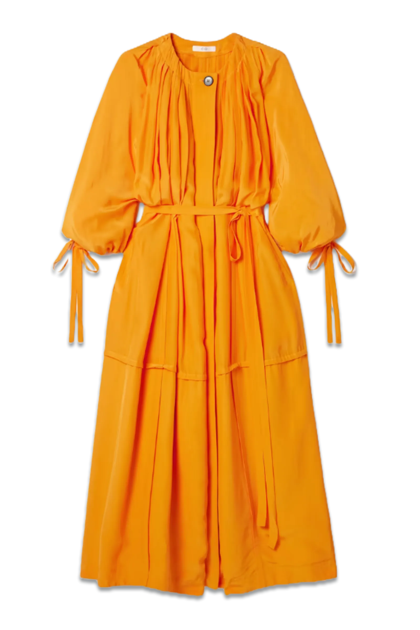 Oversized Pleated Habotai Maxi Dress