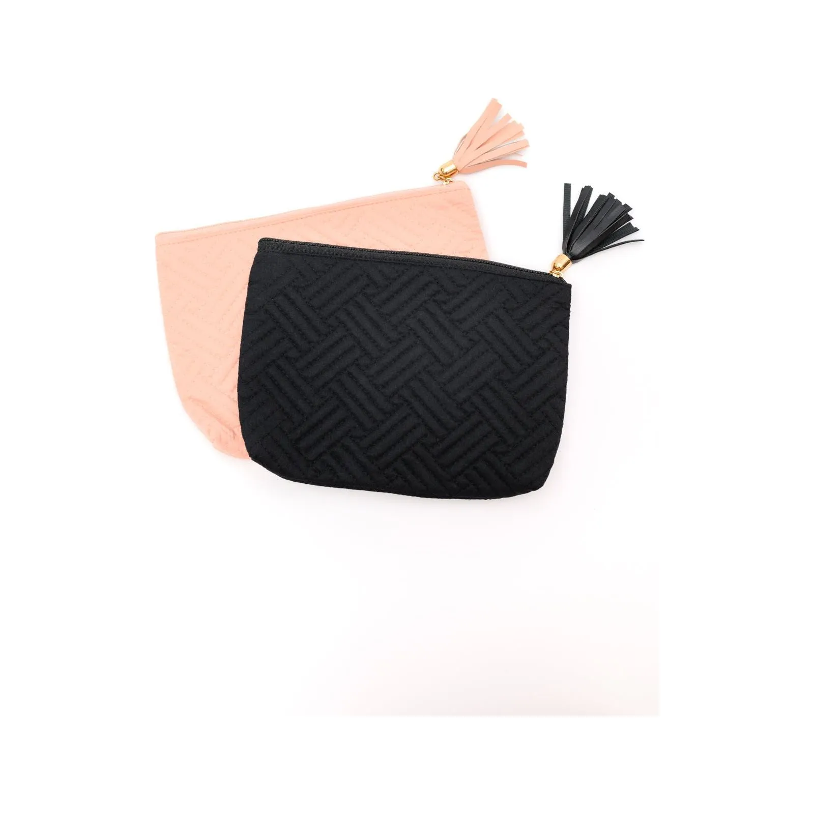 Pamela Pink Quilted Travel Zip Pouch