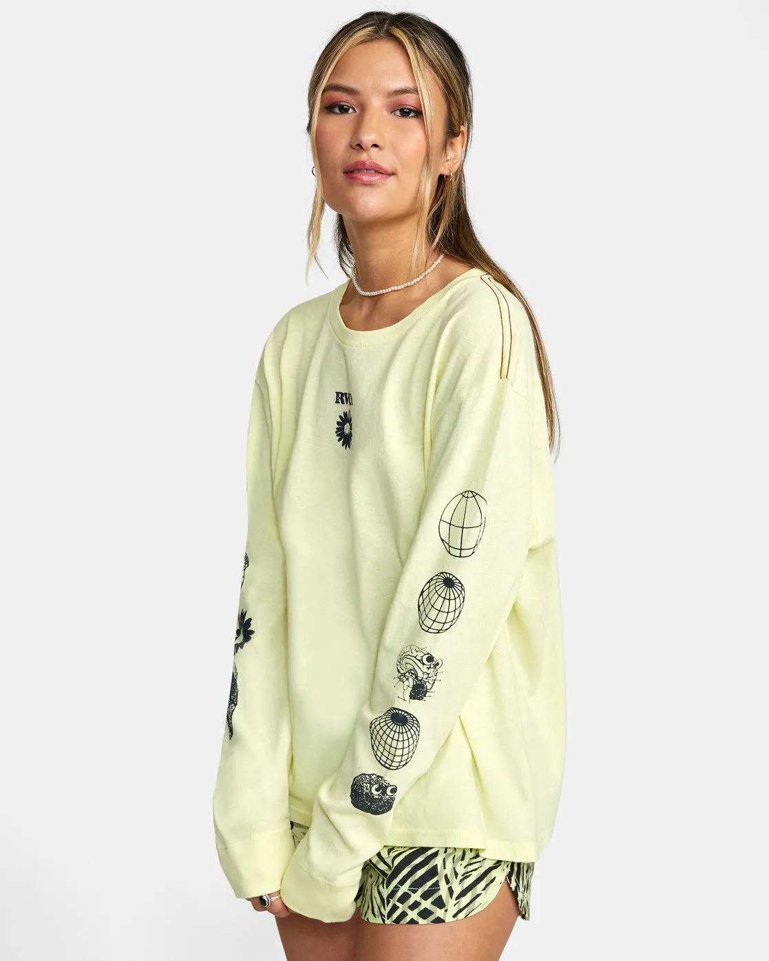 Pet Cactus Long Sleeve Tee - Dusty Yellow