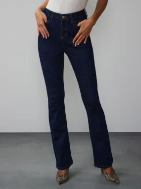 Petite Essential High-Waisted Bootcut Jeans - Dark Wash