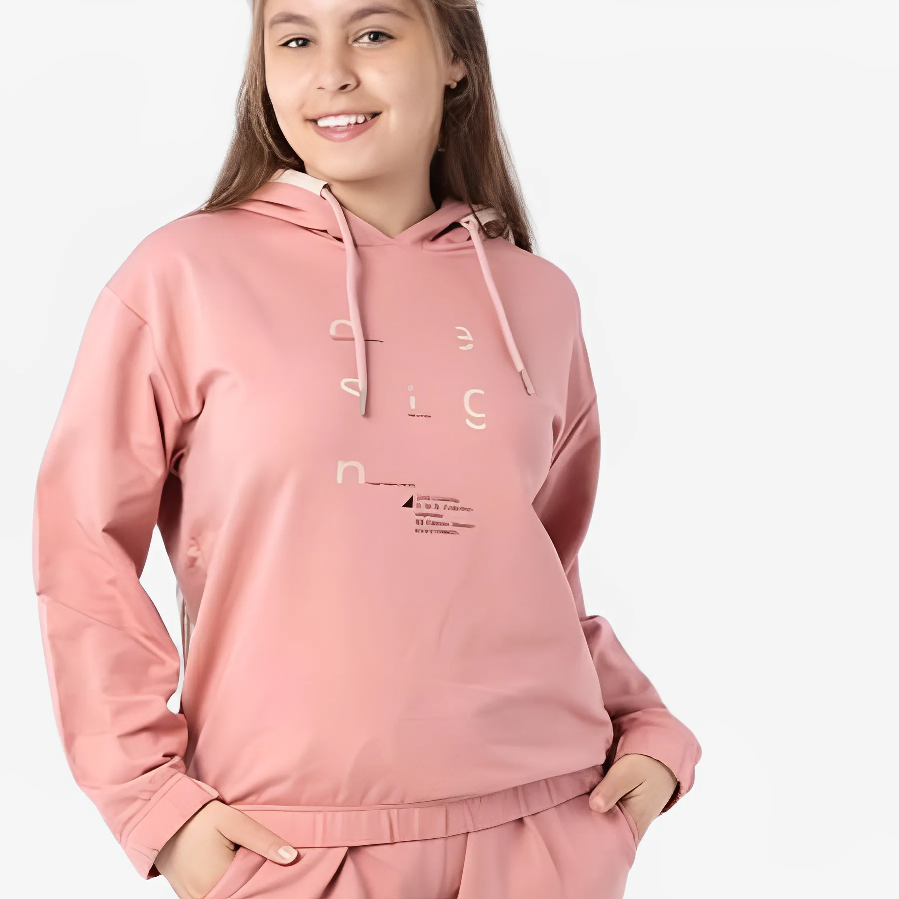 Pink Girls' Hoodie Jogger Set