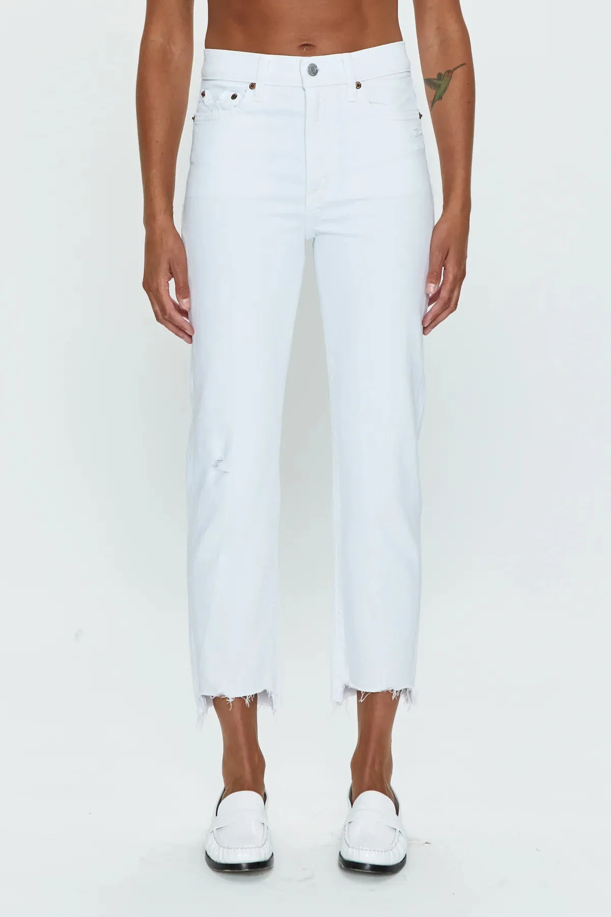 Pistola High Rise Straight Jeans: White Vintage