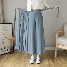 Pleated Chiffon High Waist Pants