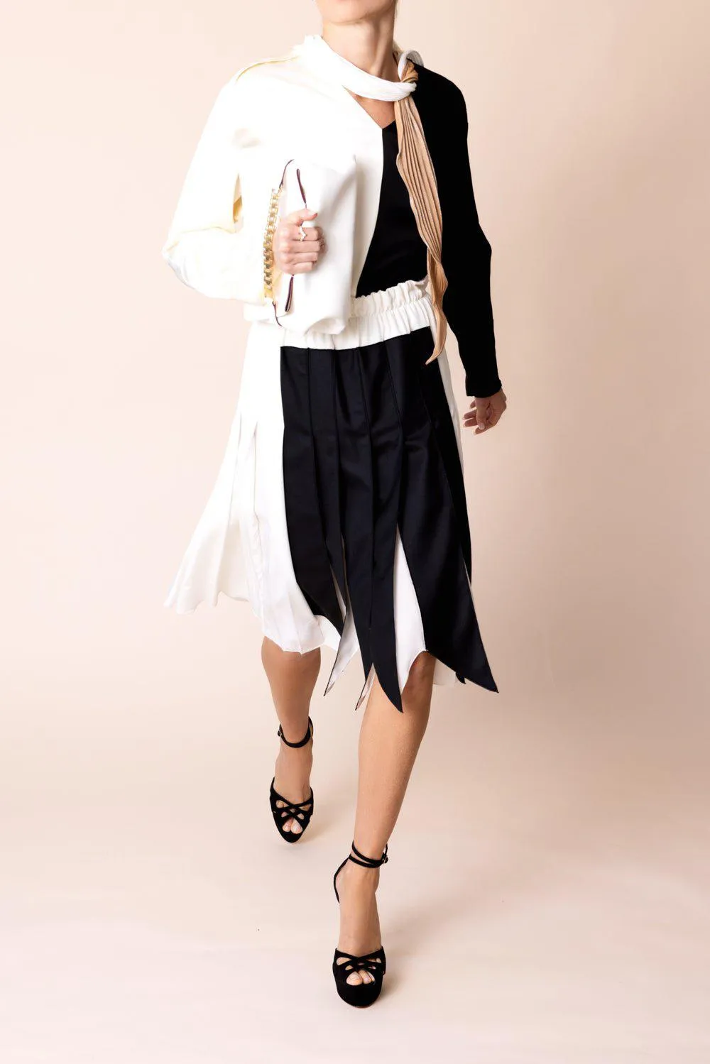 Pleated Panel Skirt