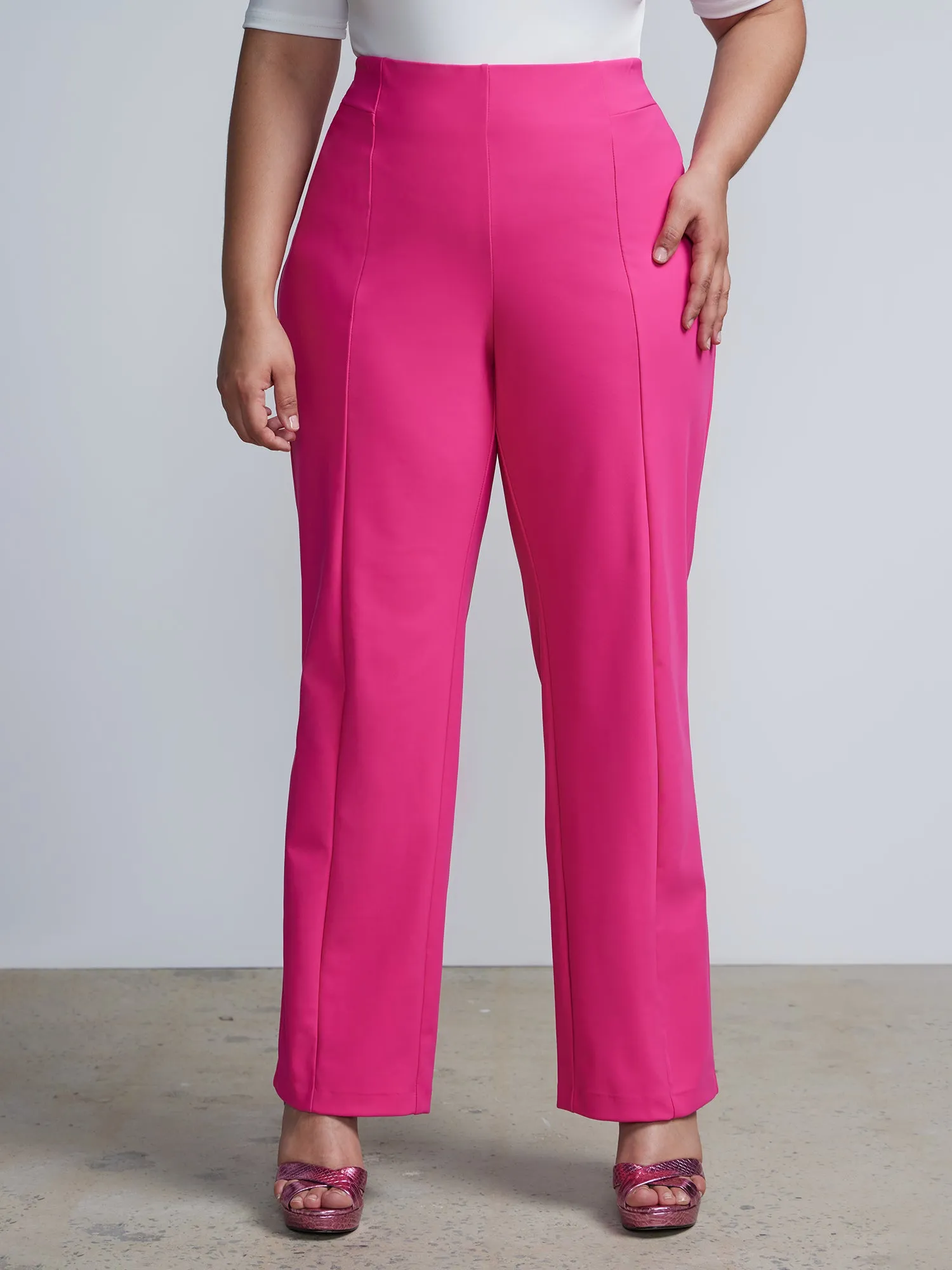 Plus High Waist Straight Leg Pants