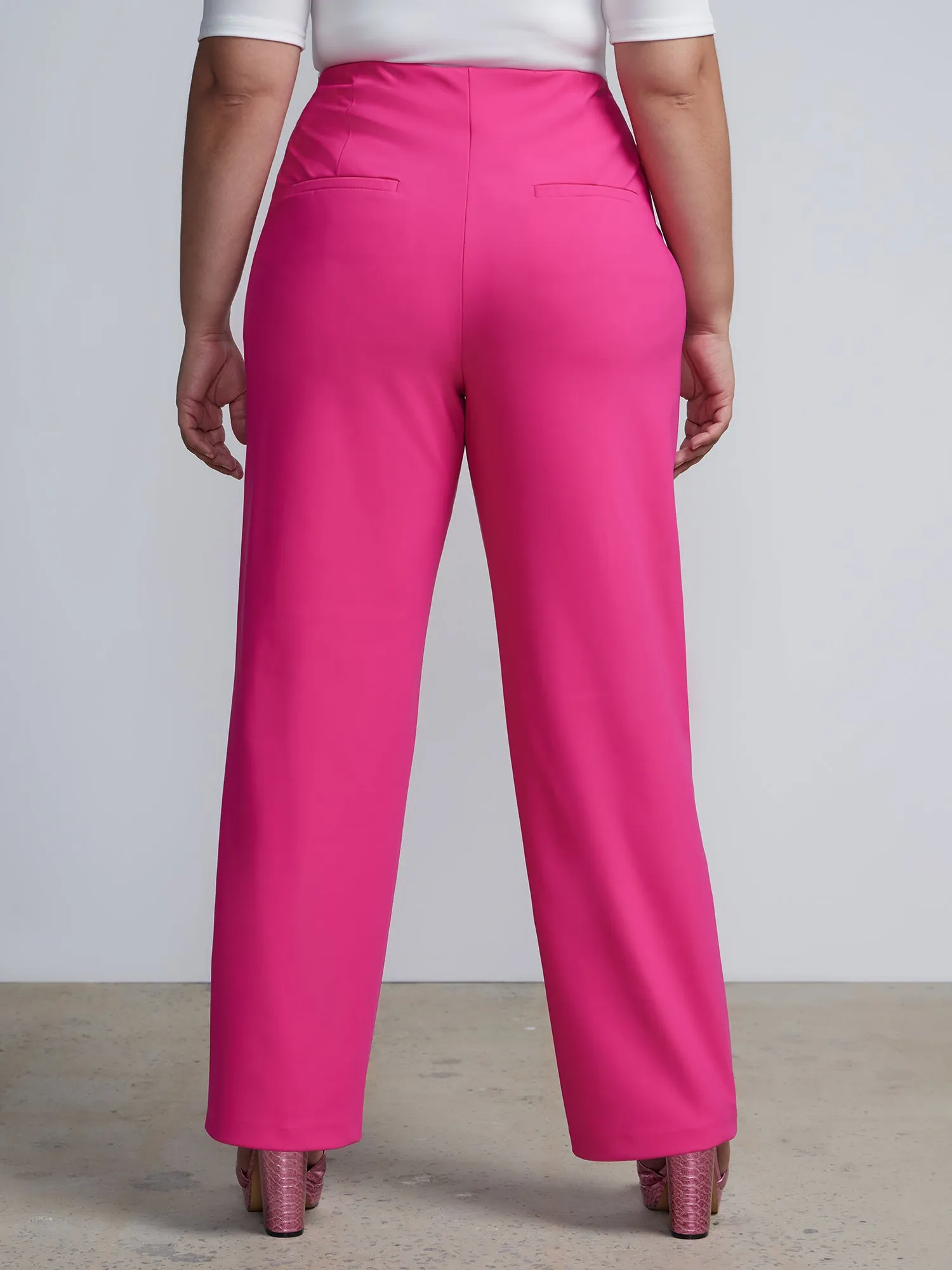 Plus High Waist Straight Leg Pants