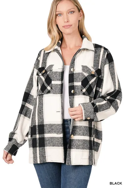 Plus Size- Yarn Dyed Plaid Shacket