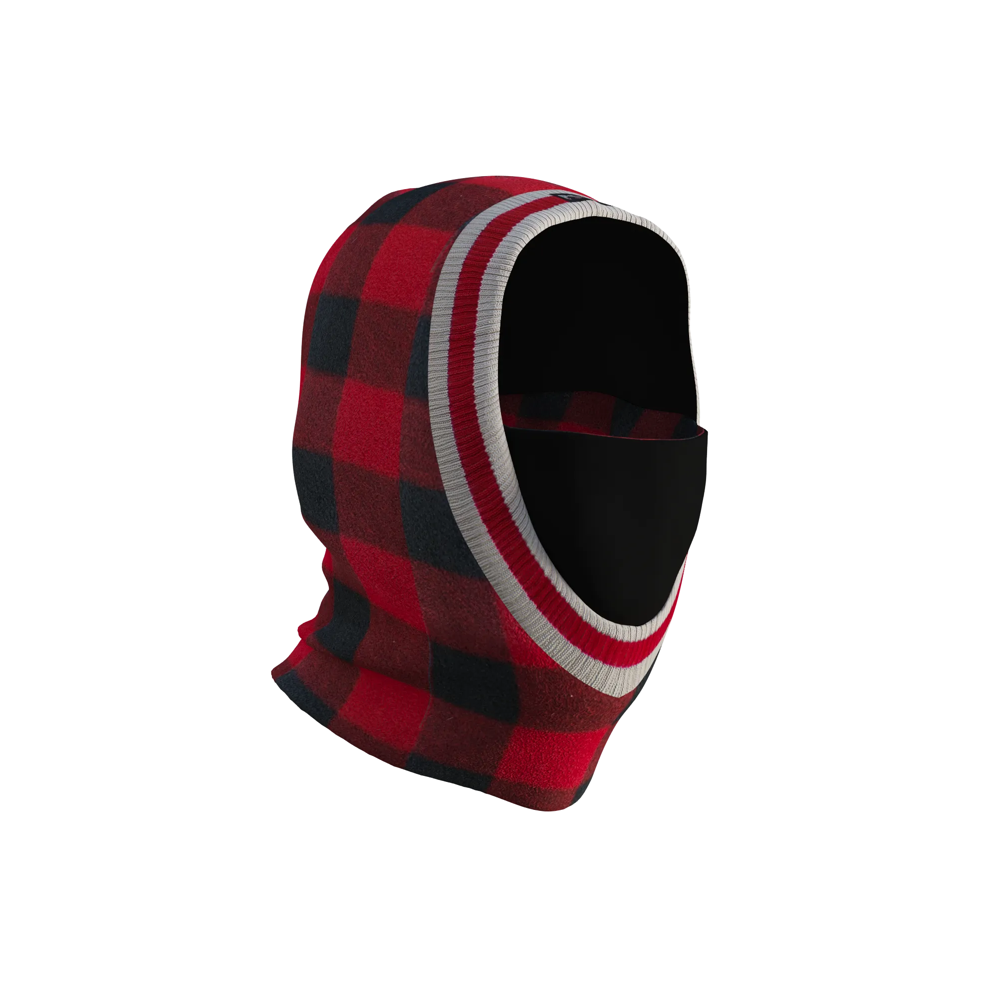 Pook Ninja - Red Plaid and Black Double Layer Polar Fleece Balaclava