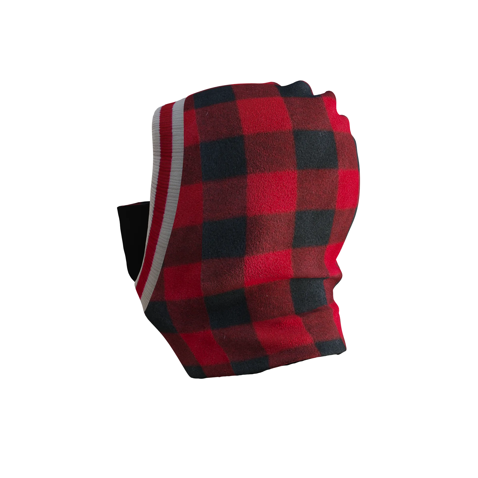 Pook Ninja - Red Plaid and Black Double Layer Polar Fleece Balaclava