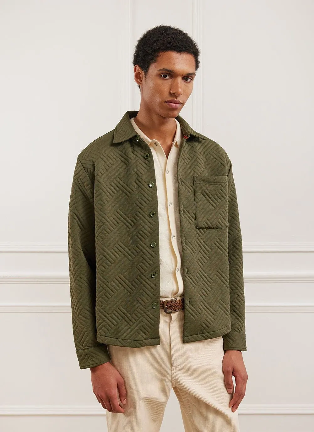 Quilted Classic Shirt | Khaki