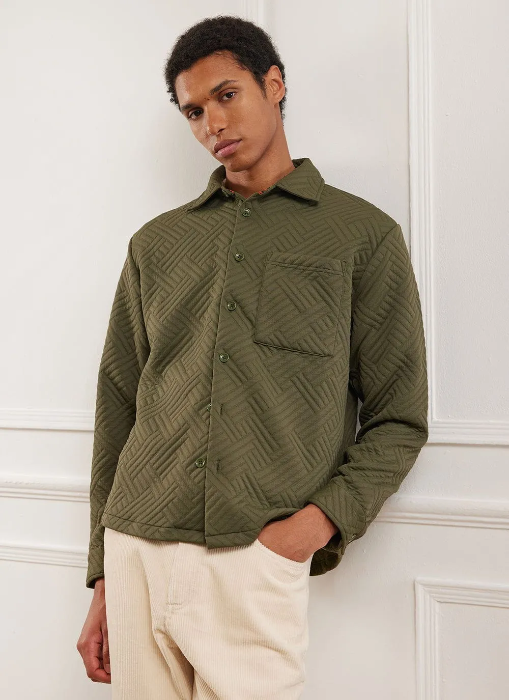 Quilted Classic Shirt | Khaki