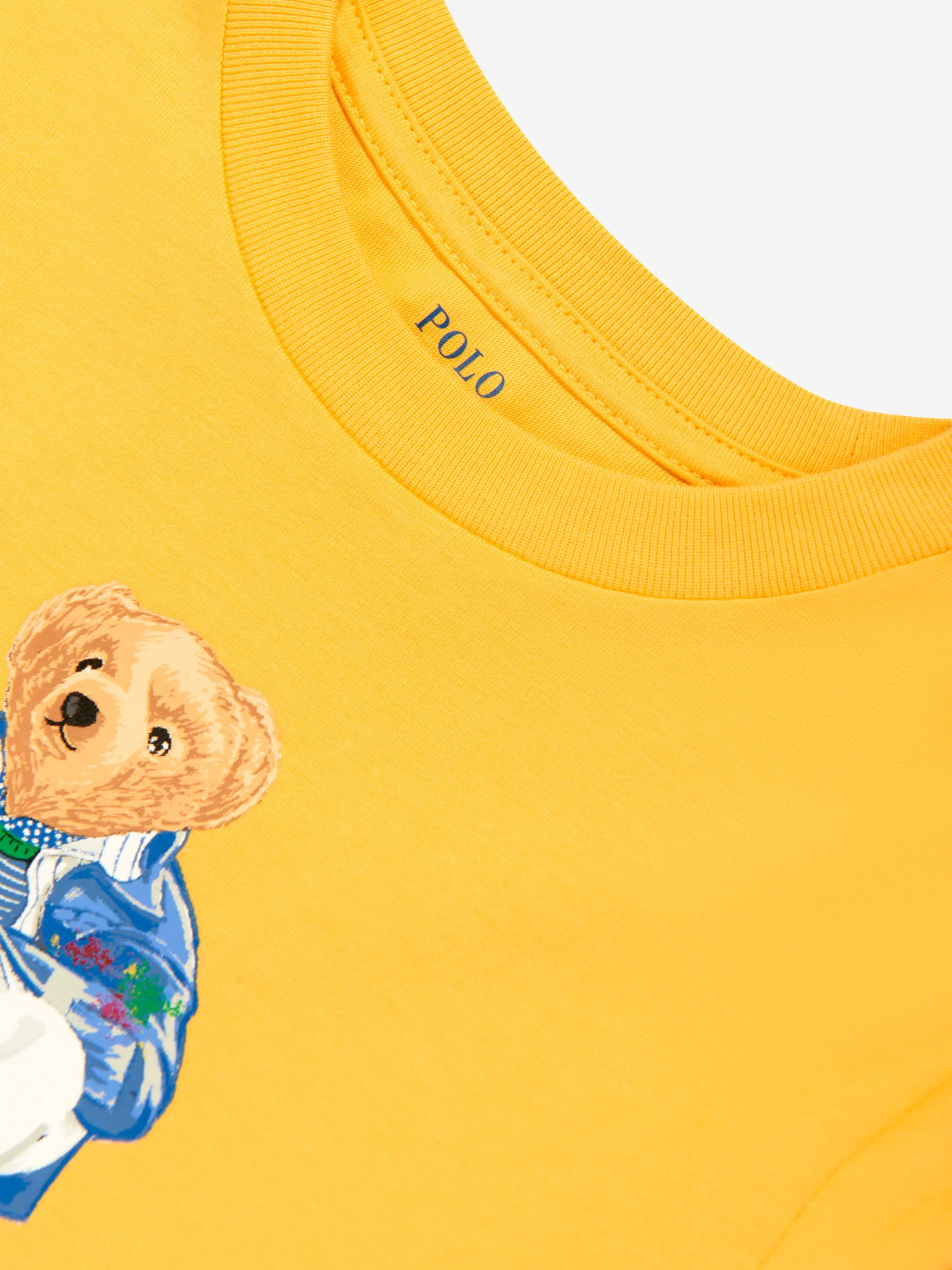 Ralph Lauren Boys Long Sleeve Bear T-Shirt in Yellow