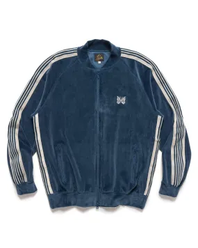 R.C. Track Jacket - C/PE Velour Marine Blue