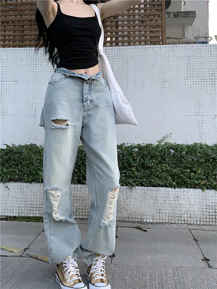 Ripped Hole Boyfriend Vintage Jeans