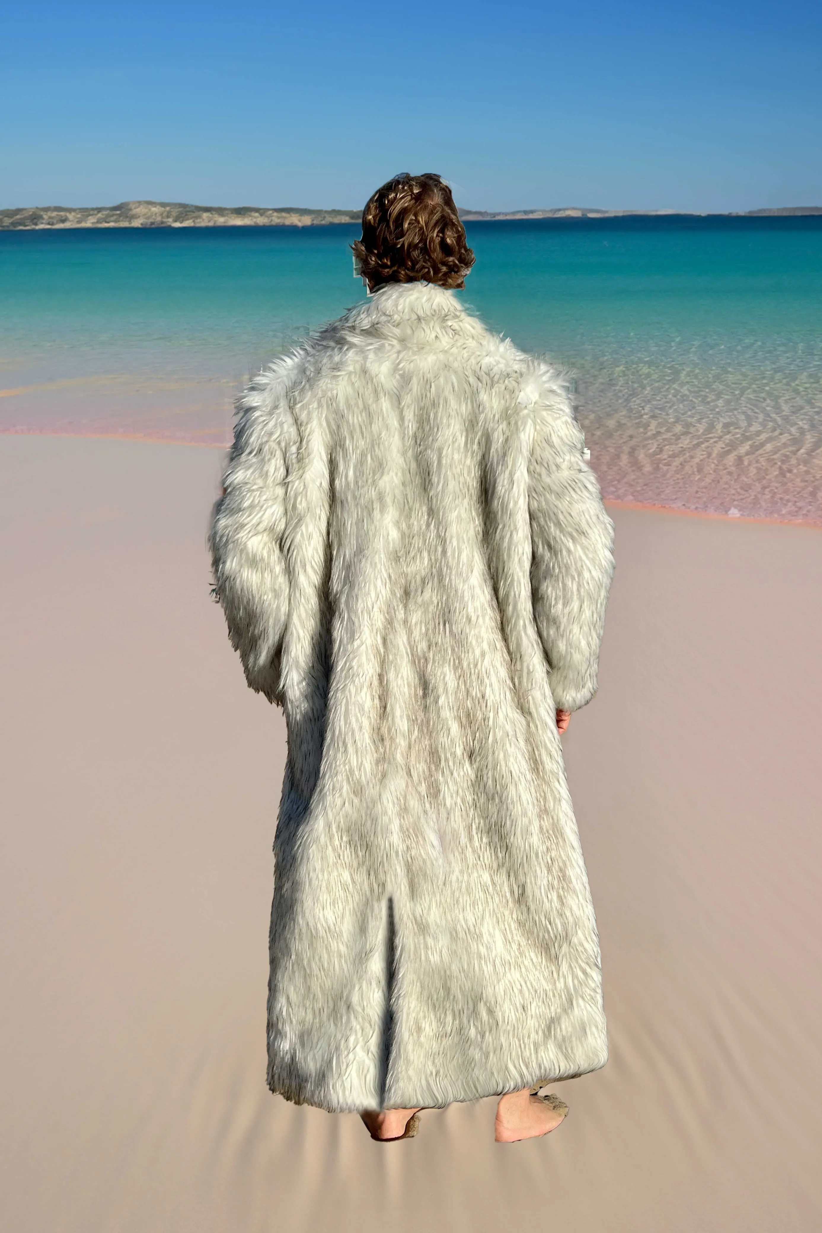 Ryan Gosling Ken White Faux Fur Coat