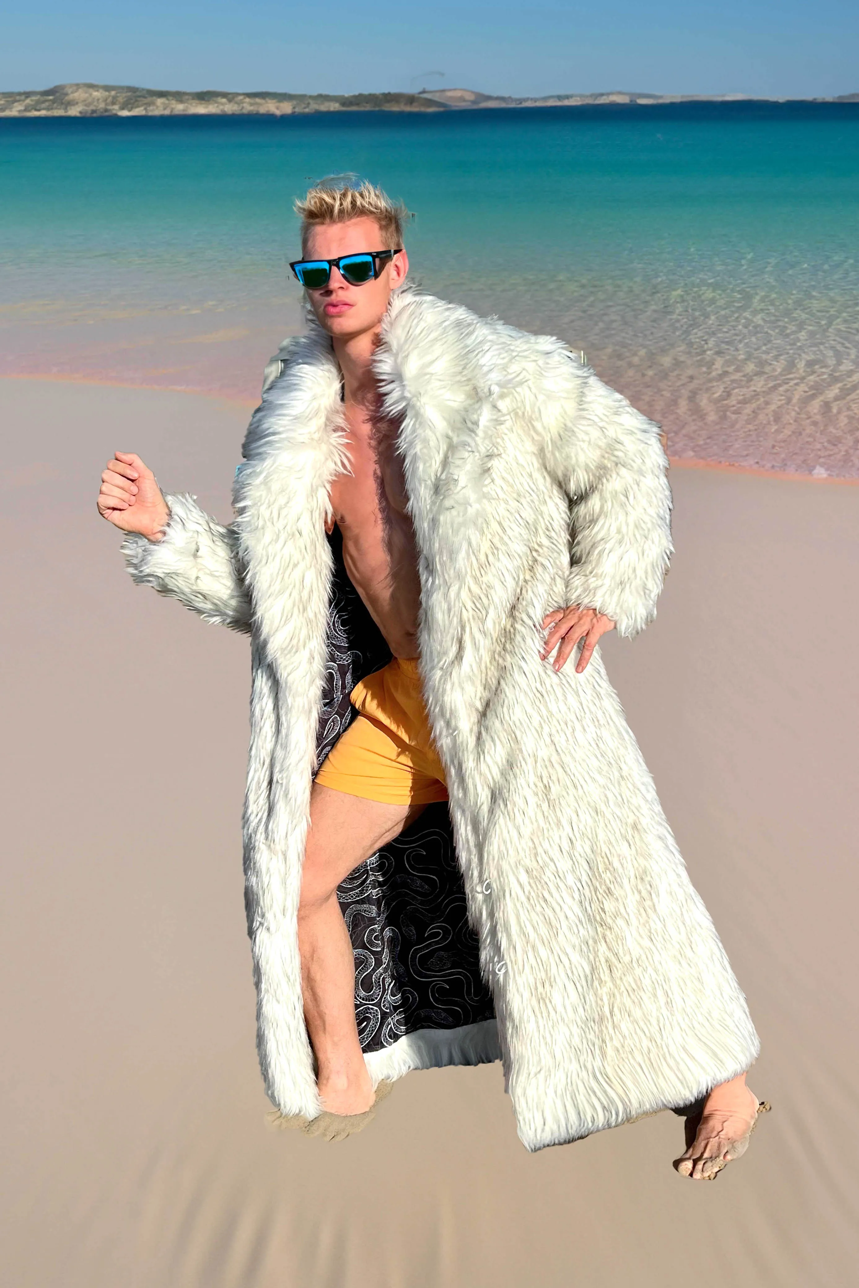 Ryan Gosling Ken White Faux Fur Coat