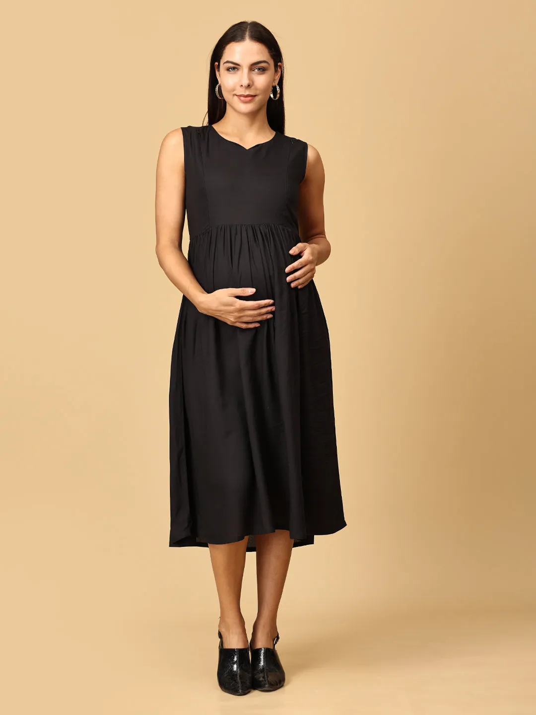 Sage Serenity Maternity and Nursing Shacket Dress Set