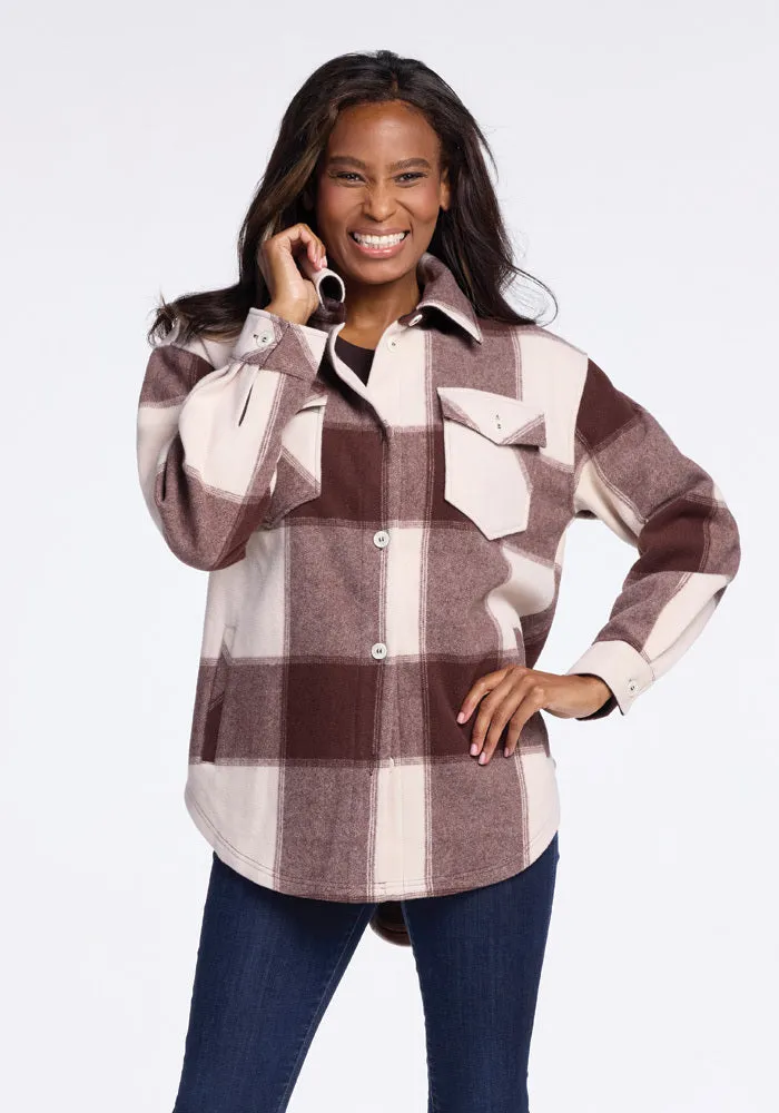 Sawyer Shacket - Chai Latte Plaid