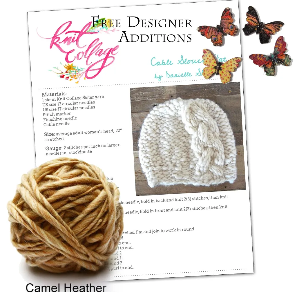 Side Cable Hat Knitting Kit, by Knit Collage