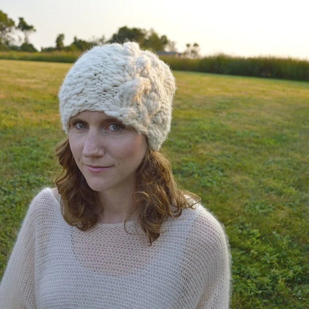 Side Cable Hat Knitting Kit, by Knit Collage