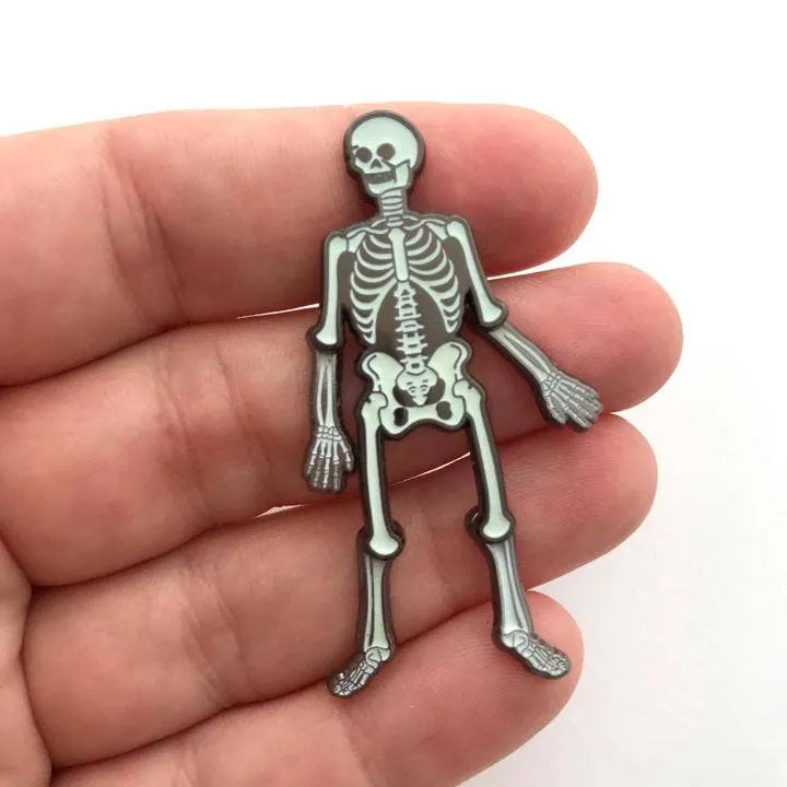 Skeleton Enamel Pin