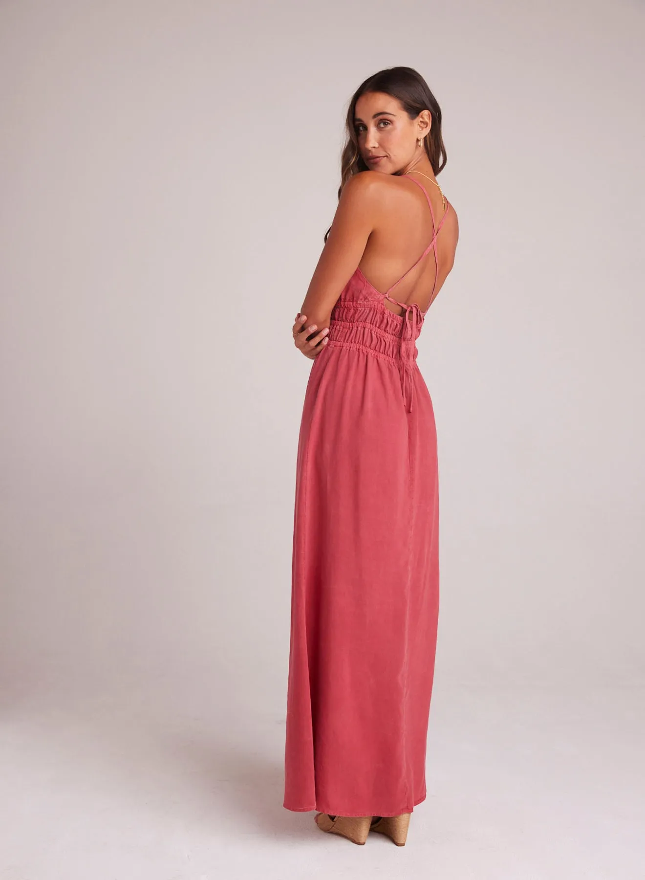 Smocked Cami Maxi Dress - Riviera Red