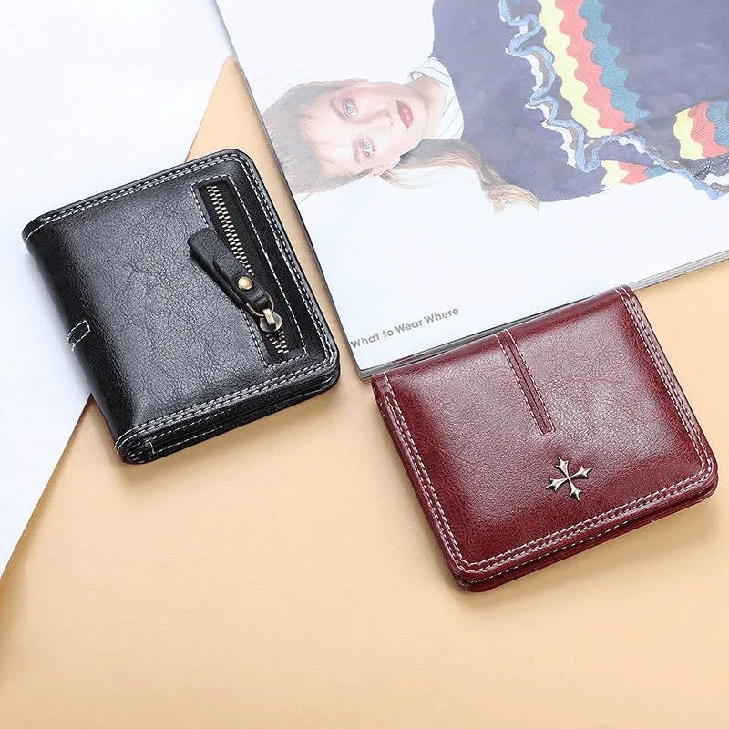 Solid Color Mini Bifold Wallet