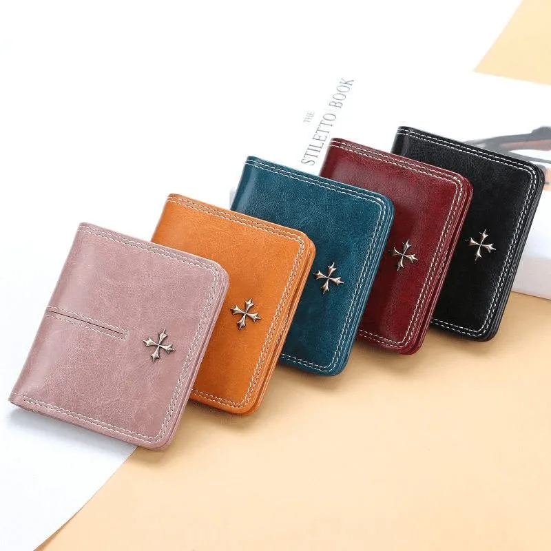 Solid Color Mini Bifold Wallet