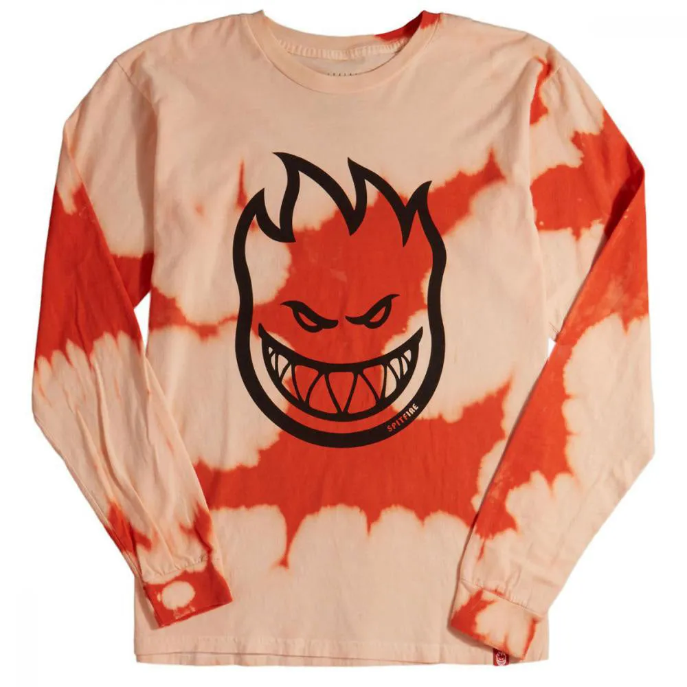 Spitfire Bighead L/S T Shirt Orange Wash/Black