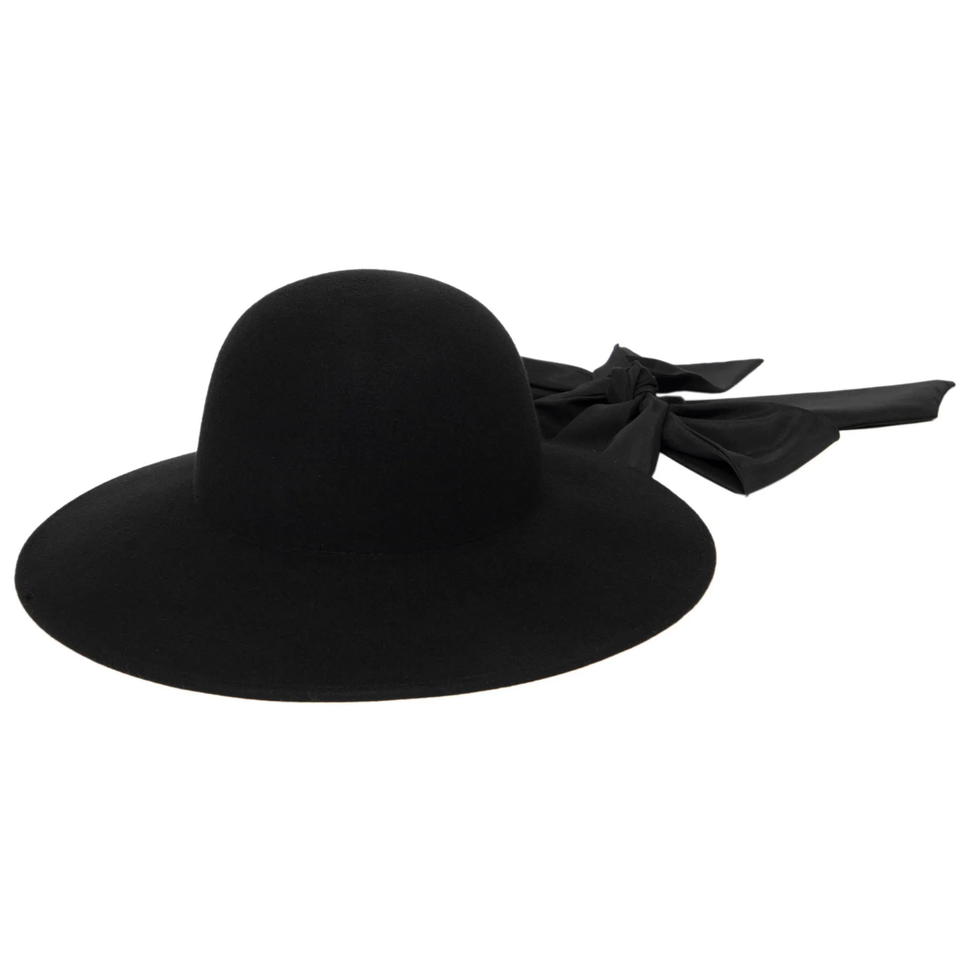 Stella - Wool Felt Floppy Hat with Eleongated Chin Ties (WFH8255)