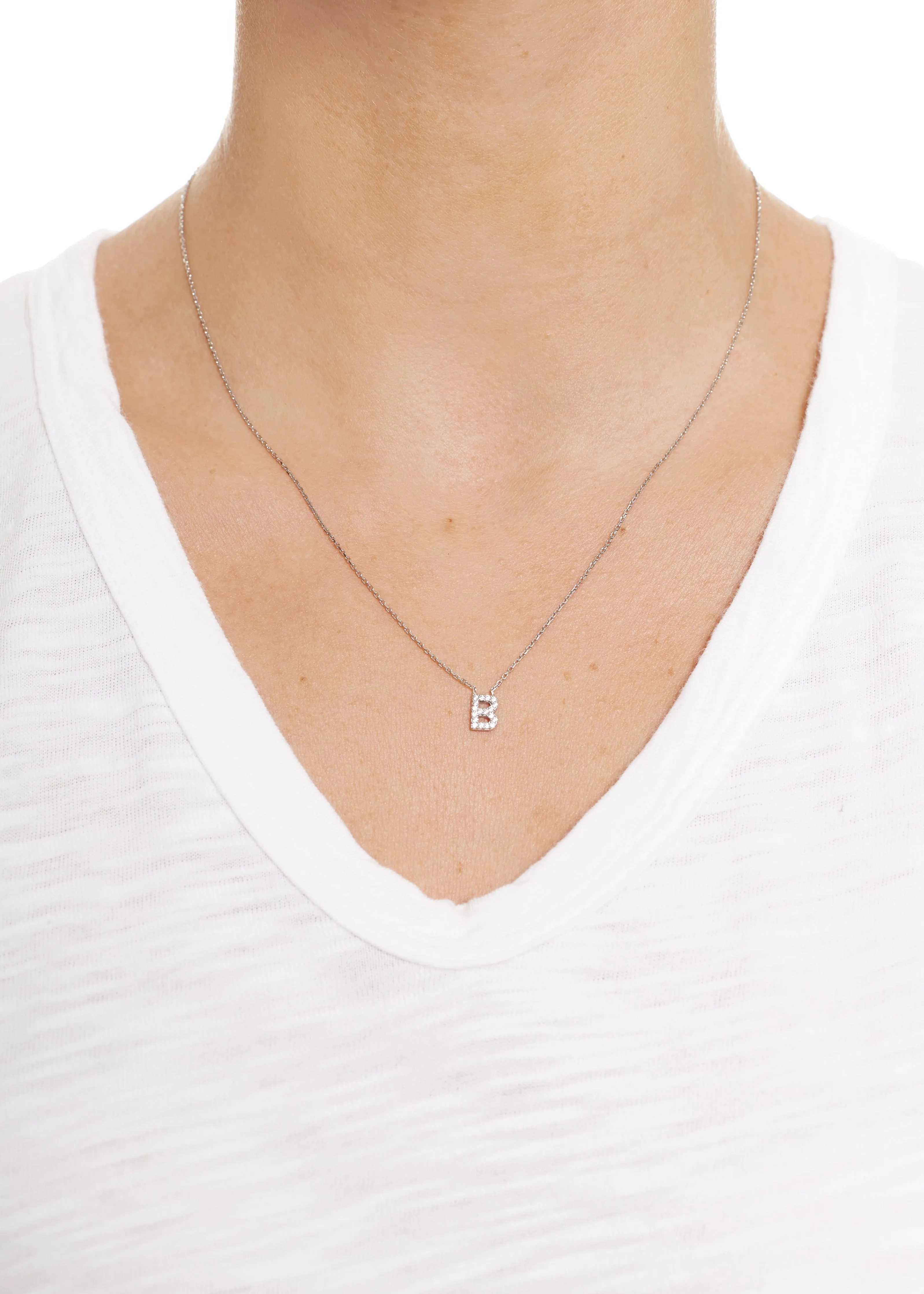 Sterling Silver Letter 'B' Necklace