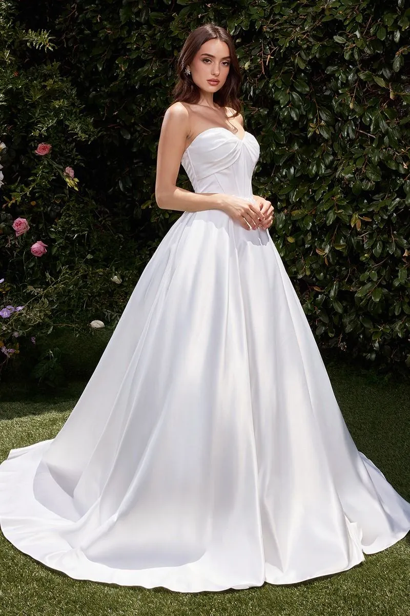 STRAPLESS SATIN BRIDAL BALL GOWN  CDCDS512W