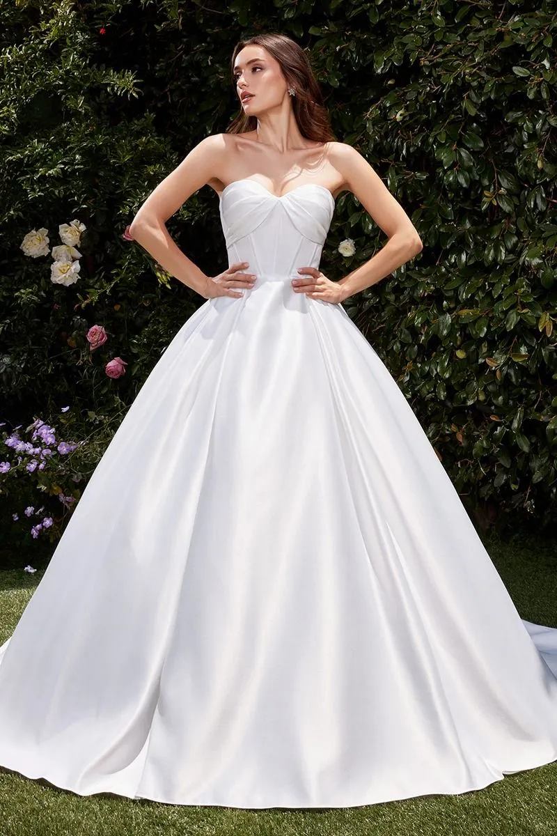 STRAPLESS SATIN BRIDAL BALL GOWN  CDCDS512W