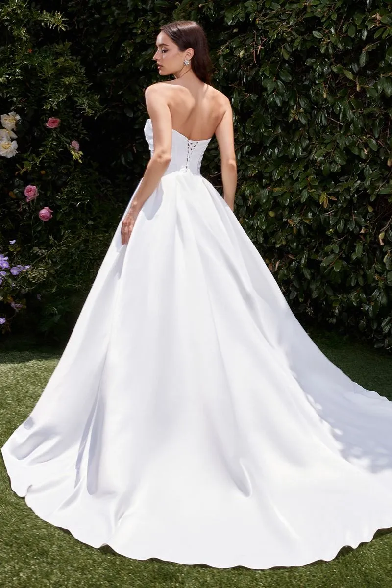 STRAPLESS SATIN BRIDAL BALL GOWN  CDCDS512W