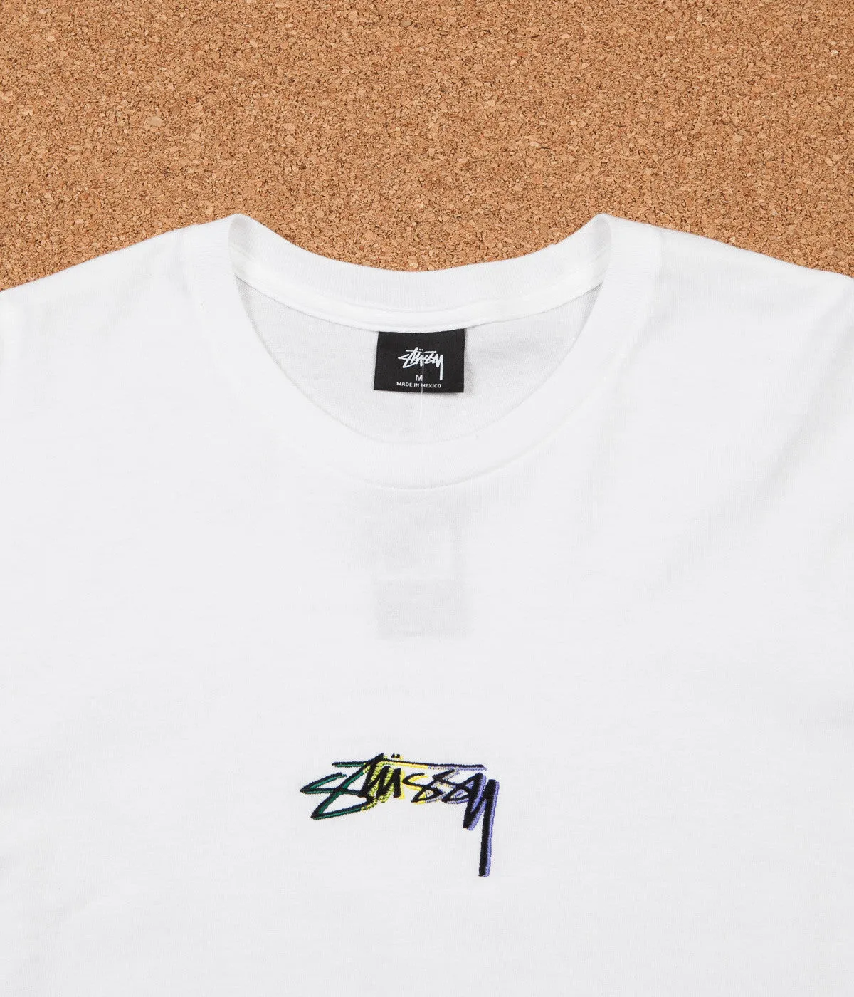 Stussy Smooth Stock Embroidered Long Sleeve T-Shirt - White