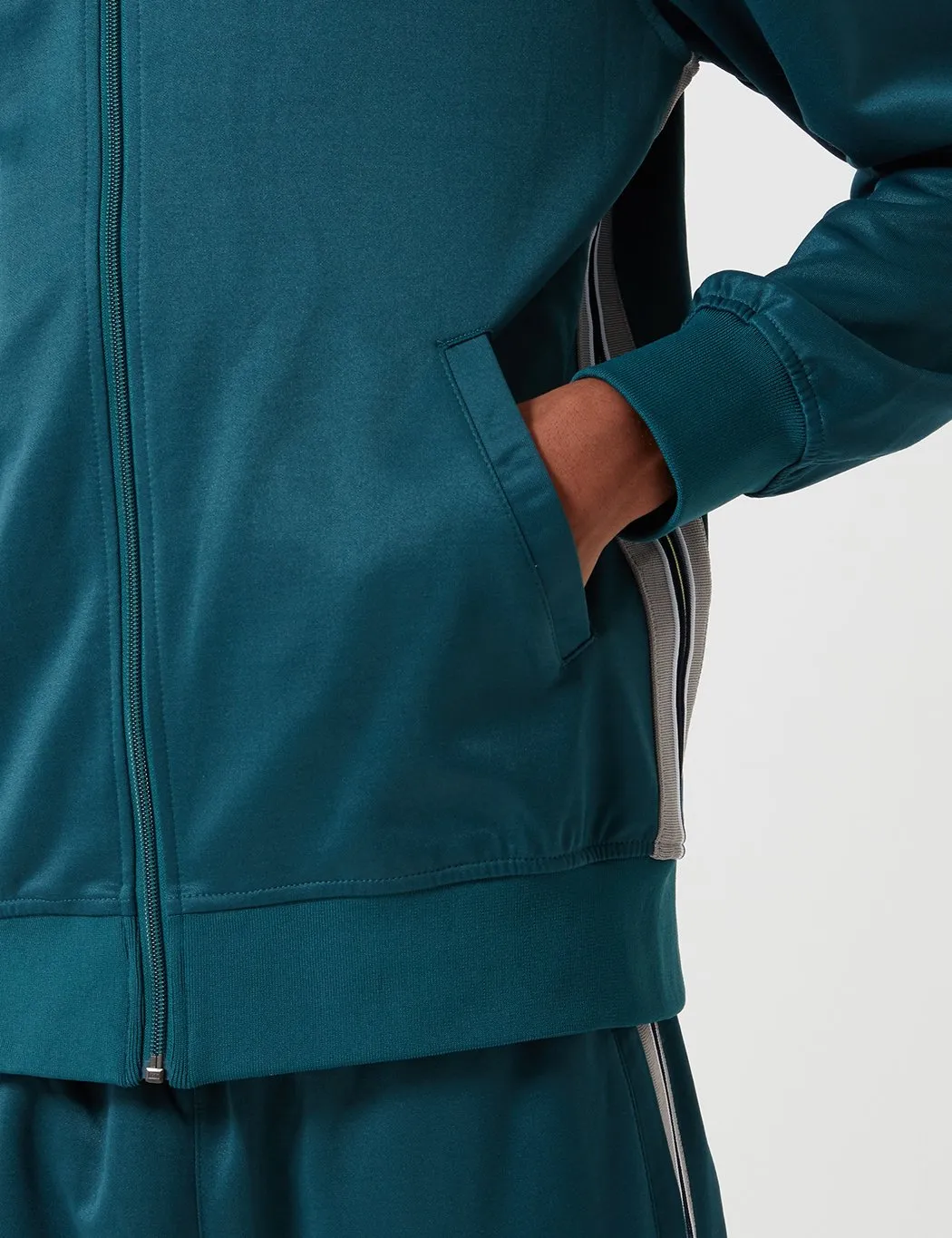 Stussy Textured Rib Track Jacket - Dark Teal