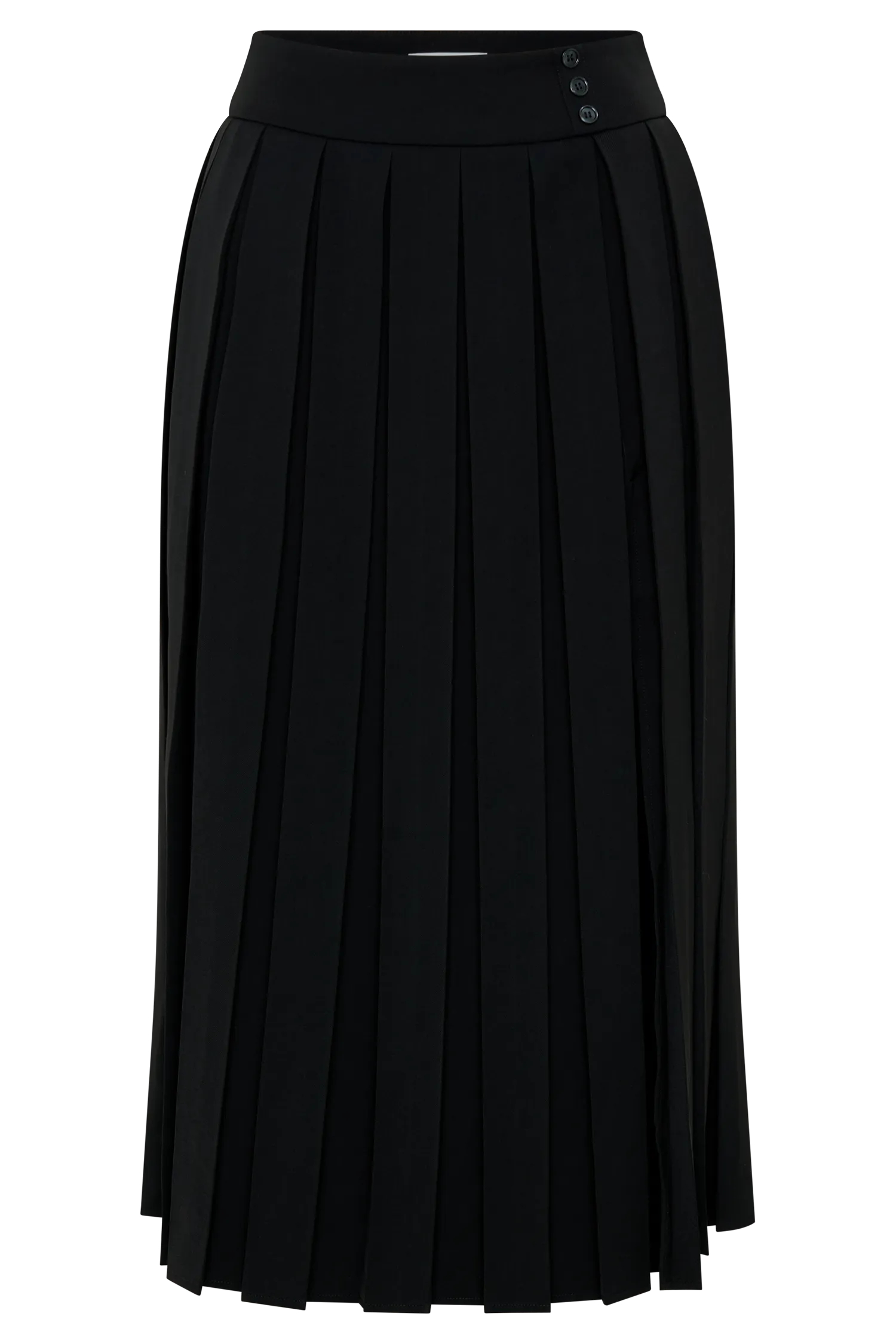 Sunny Pleated Midi Skirt - Black