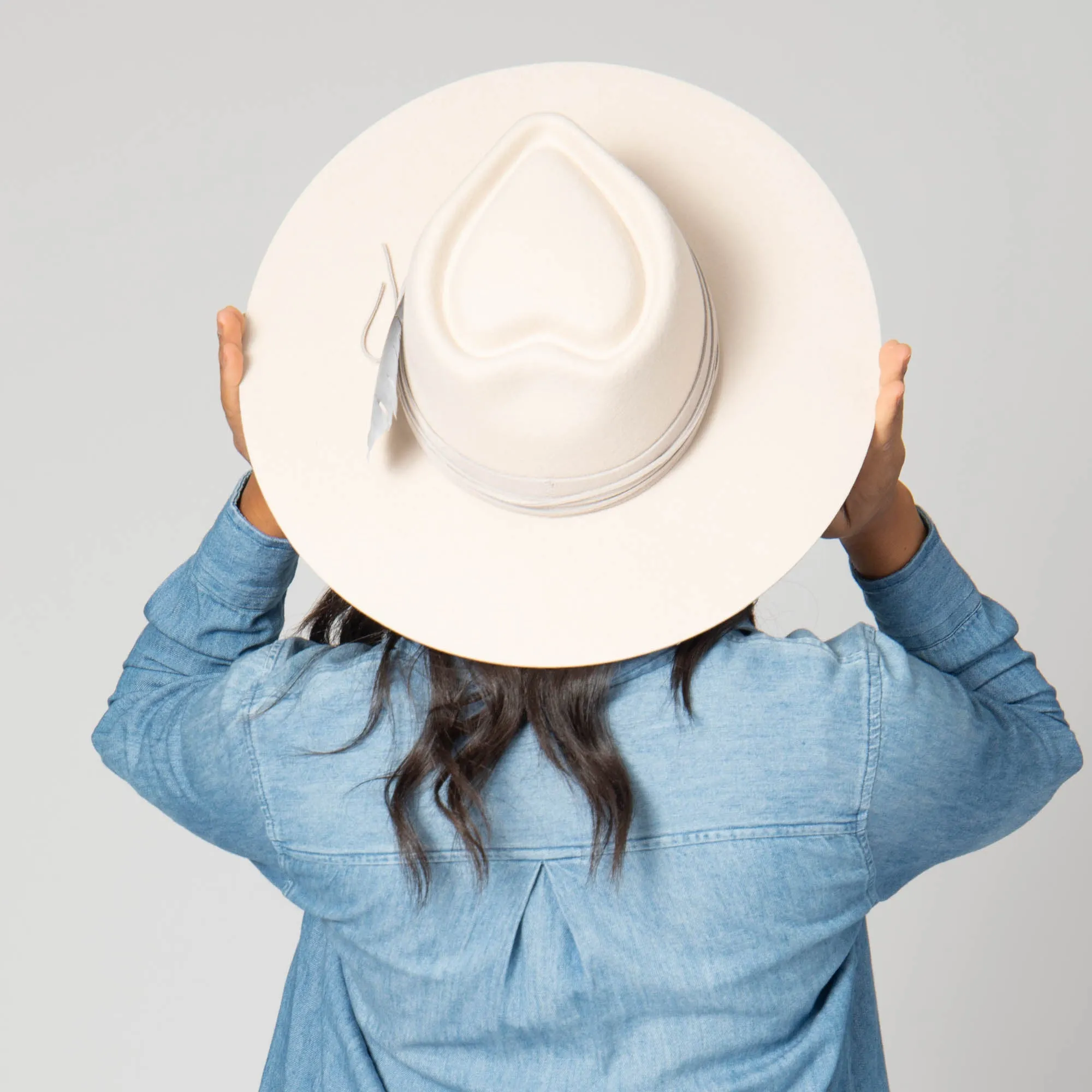 Take My Name - Women's Stiff Brim Fedora with Heart Shaped Crown