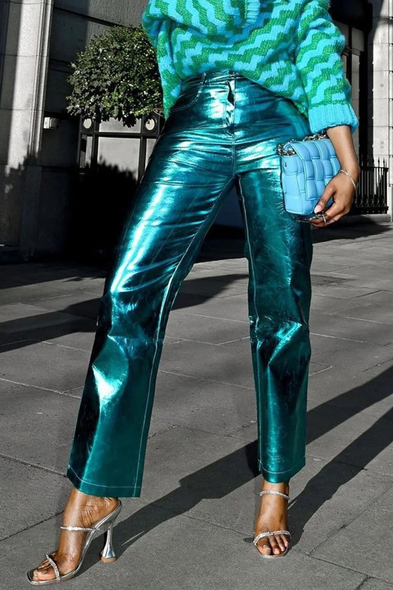 TastyHottie - High Waist Glossy PU Leather Long Pants