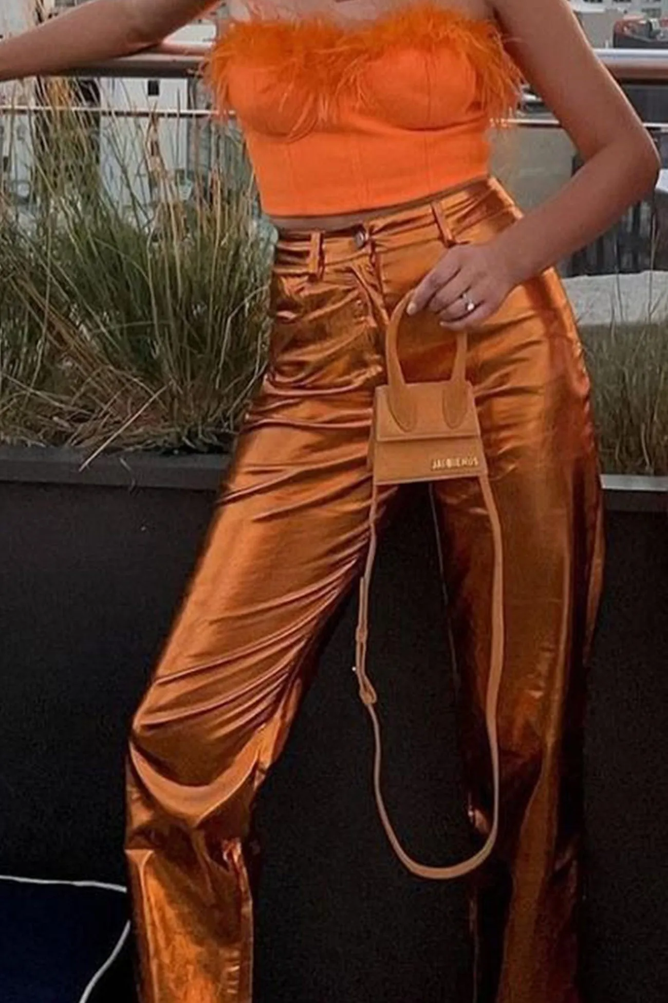 TastyHottie - High Waist Glossy PU Leather Long Pants