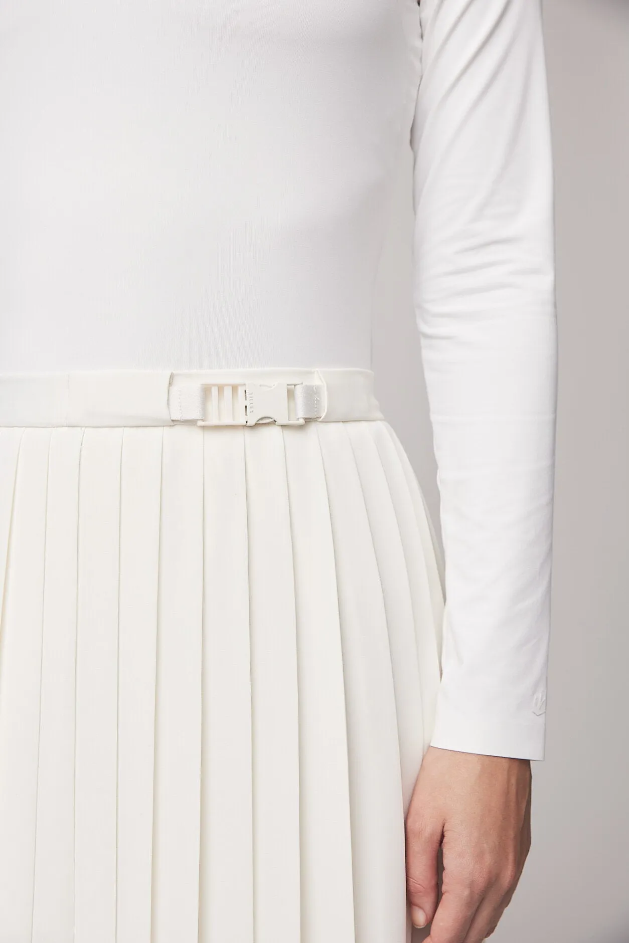 Tech Slk Pleated Midi Skirt