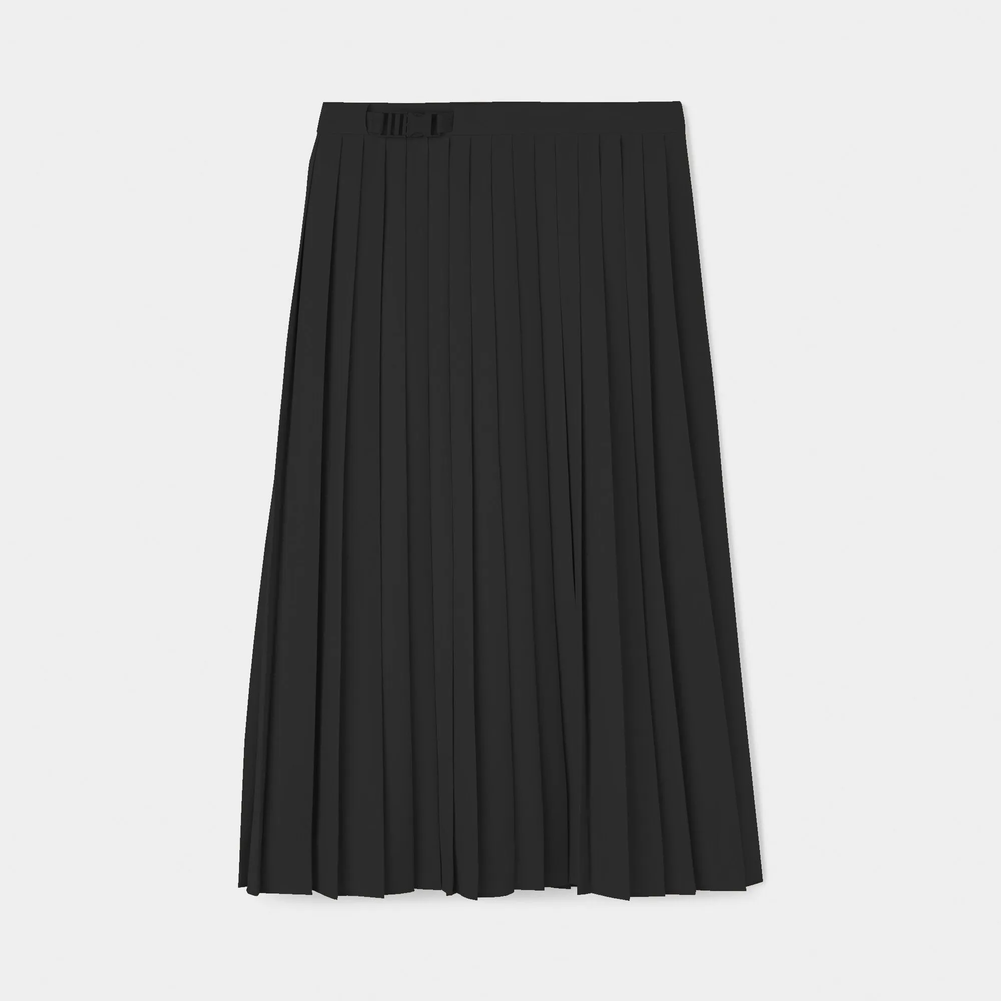 Tech Slk Pleated Midi Skirt