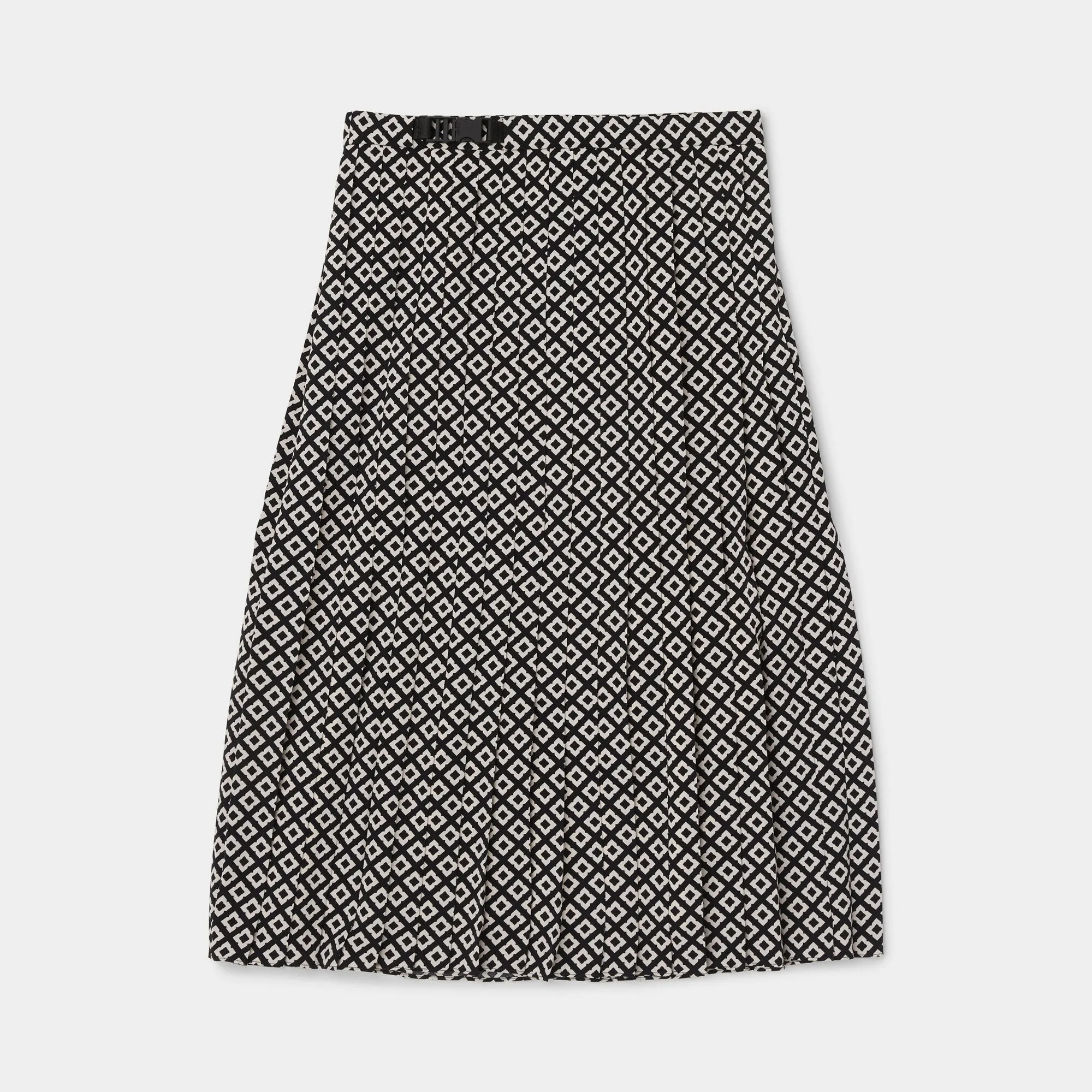 Tech Slk Pleated Midi Skirt