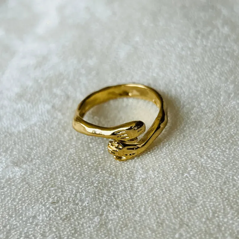 TFC Hug Gold Plated Adjustable Ring