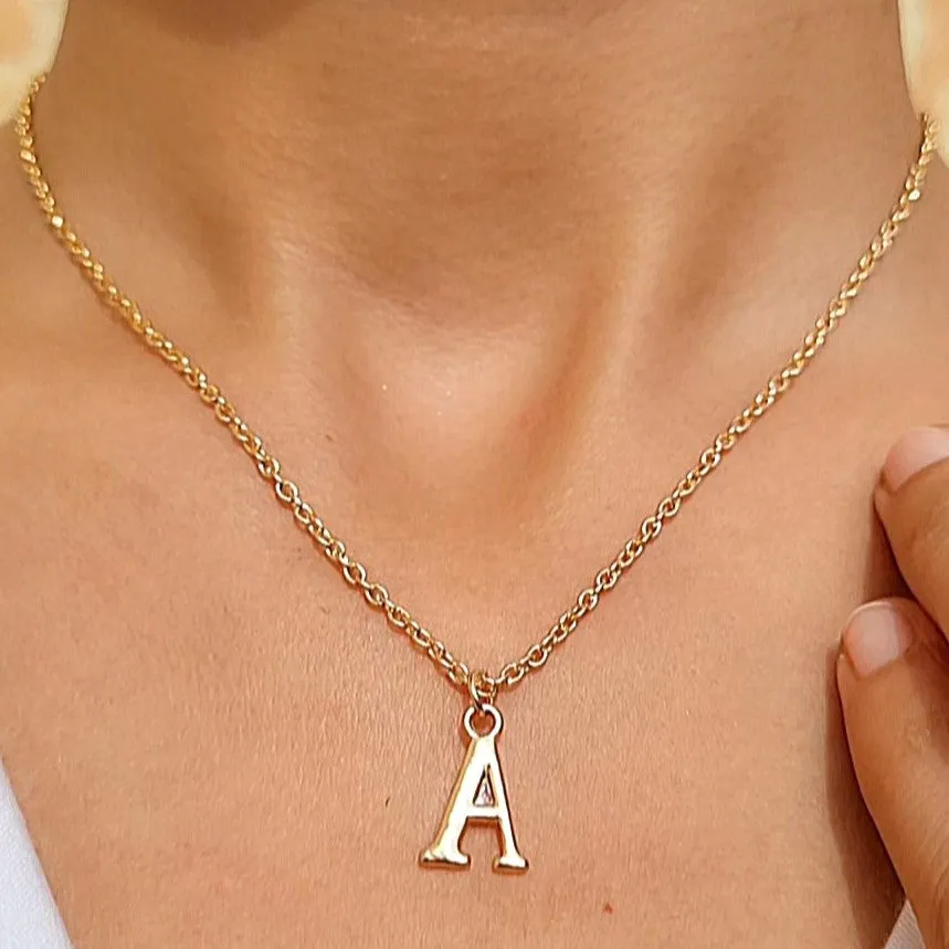 TFC Small Letter A - Gold Plated Pendant Necklace