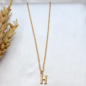 TFC Small Letter H - Gold Plated Pendant Necklace