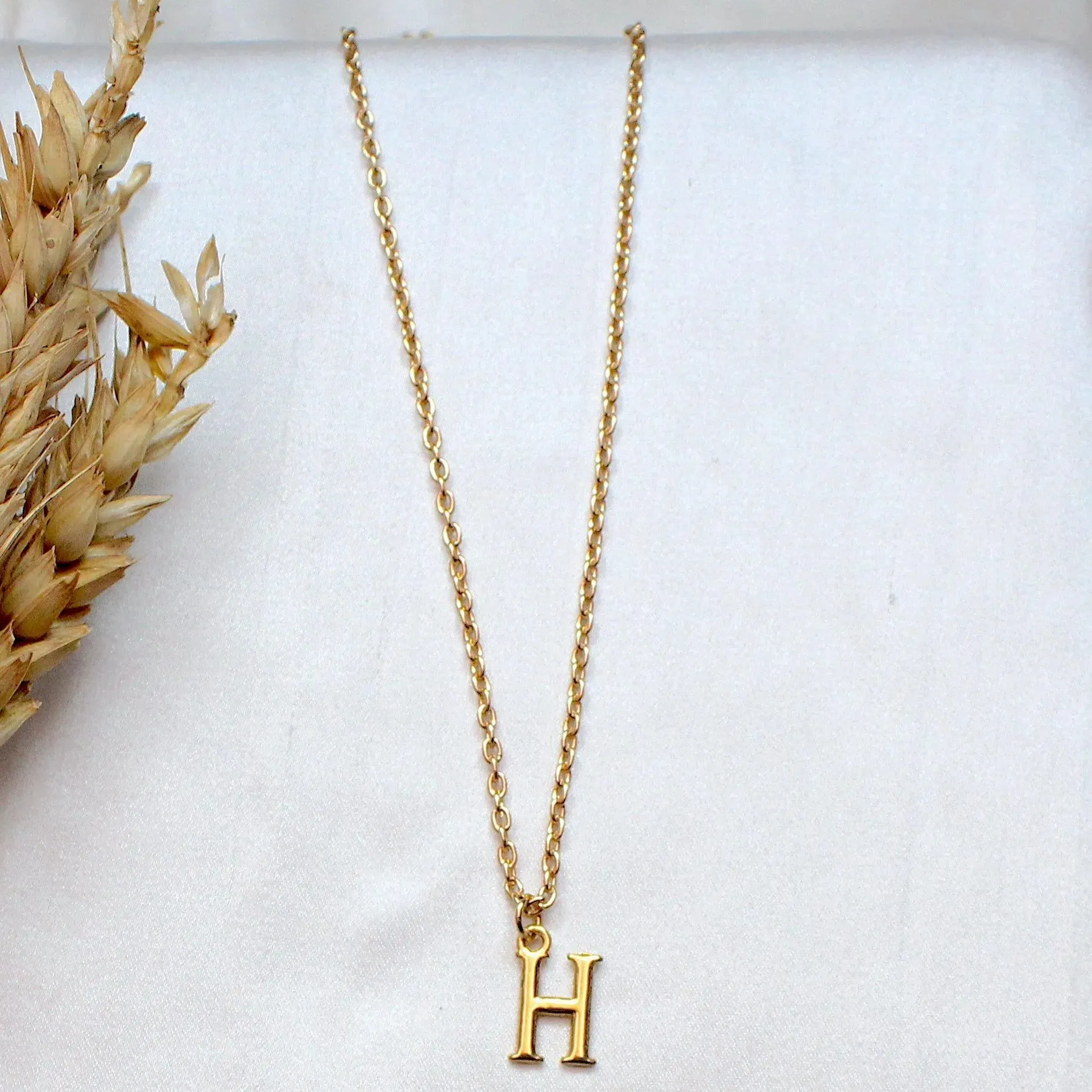 TFC Small Letter H - Gold Plated Pendant Necklace